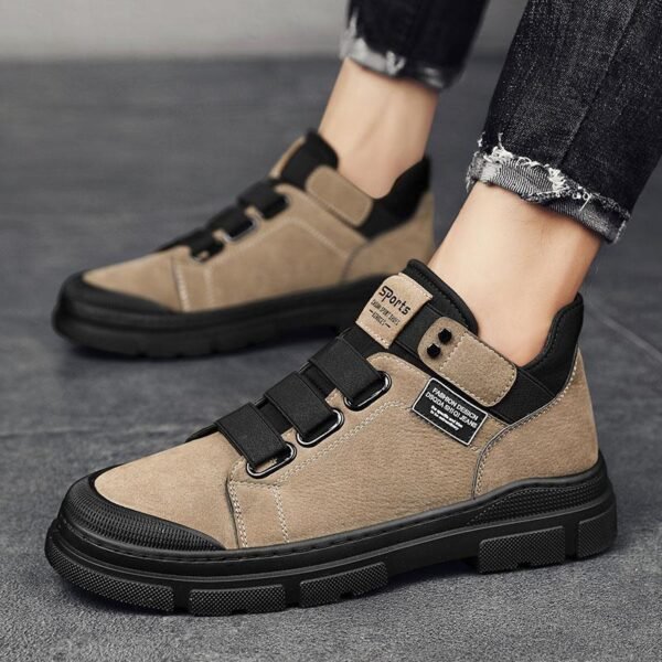 Men’s Sports Sneakers with Elastic Band – Comfortable Flat Shoes